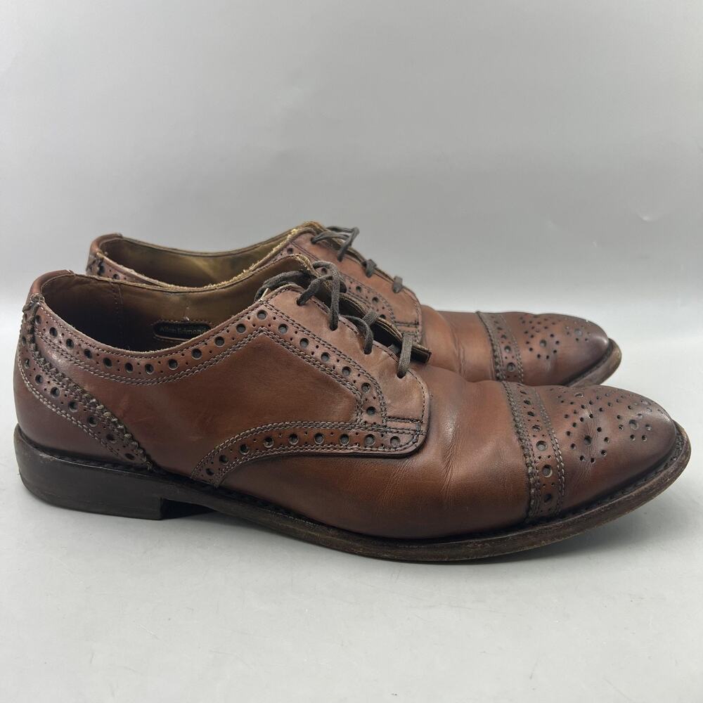Allen Edmonds Rogue Brogue Oxford Men Size 10 D Brown Leather Wingtip Low Shoes